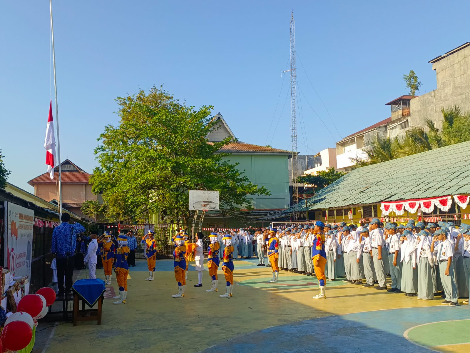 Upacara 17 Agustus 2024 di SMK Bina Banua Banjarmasin